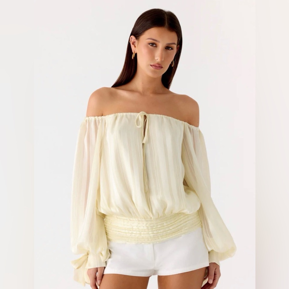NWT PEPPERMAYO Coconut Kiss Off Shoulder Long Sleeve Top Women’s Size 2